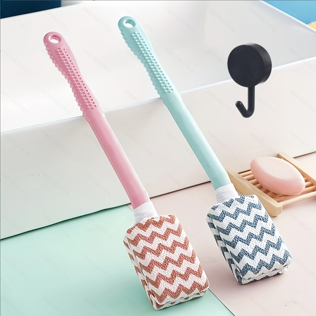 2pcs Long Handle Bath Brush Set with Hook